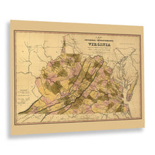 Load image into Gallery viewer, Digitally Restored and Enhanced 1848 Virginia Map Print - Vintage Map of Virginia State USA - Old Map of The Internal Improvements of Virginia Poster