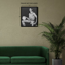 Load image into Gallery viewer, Digitally Restored and Enhanced 1959 Wilt Chamberlain Poster Photo - Old Photo of Wilt Chamberlain Wearing Harlem Globetrotters Uniform Wall Art Print