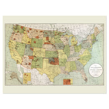 Load image into Gallery viewer, Digitally Restored and Enhanced 1892 Indian Reservations Map Poster - Old Map of Indian Reservations Within the Limits of the United States Wall Art Print