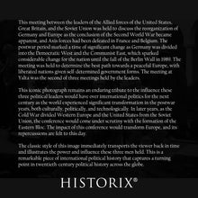 Load image into Gallery viewer, Digitally Restored and Enhanced 1945 The Big Three Yalta Conference Photo Print - Vintage Photo of The Yalta Conference of The Big Three Wall Art Poster