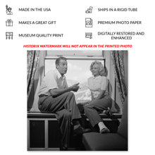 Load image into Gallery viewer, Digitally Restored and Enhanced 1953 Joe Dimaggio & Marilyn Monroe Photo Print - Vintage Portrait Photo of Joe Dimaggio and Marilyn Monroe Wall Art Poster