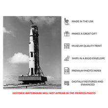 Load image into Gallery viewer, Digitally Restored and Enhanced 1969 Apollo 11 Photo Print - Vintage Photo of The Apollo 11 Spacecraft Before Take-Off - Old Apollo 11 Poster Wall Art