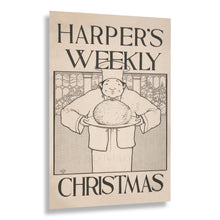 Load image into Gallery viewer, Digitally Restored and Enhanced 1895 Harpers Weekly Christmas Magazine Poster - Victorian Era Illustration Art - Archival Reproduction