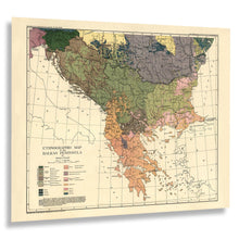 Load image into Gallery viewer, Digitally Restored and Enhanced 1918 Balkan Peninsula Map Print - Vintage Map of The Balkans Southeastern Europe Poster Wall Art