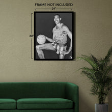 Load image into Gallery viewer, Digitally Restored and Enhanced 1959 Wilt Chamberlain Poster Photo - Old Photo of Wilt Chamberlain Wearing Harlem Globetrotters Uniform Wall Art Print