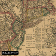 Cargar imagen en el visor de la galería, Digitally Restored and Enhanced 1871 Eastern United States Railroad Map - Reconstruction Era Cartography - Industrial Transportation Network - Archival Print