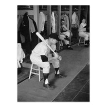 Load image into Gallery viewer, Digitally Restored and Enhanced 1956 Mickey Mantle Photo Print - Old Photo of New York Yankees Player Mickey Mantle Sitting in Locker Room Wall Art Poster