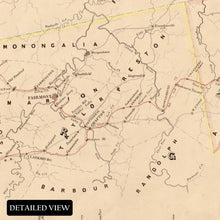 Load image into Gallery viewer, Digitally Restored and Enhanced 1858 Mid-Atlantic Baltimore Ohio Railroad Map - Antebellum Transportation Cartography - Pre-Civil War Infrastructure - Museum Print