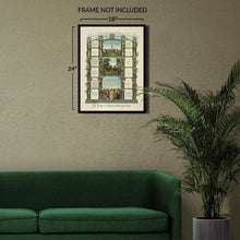 Load image into Gallery viewer, Digitally Restored and Enhanced 1890 The Prayers & Commandments of Our Lord Poster Print - Poster of The Lord's Prayer and The Ten Commandments Wall Art