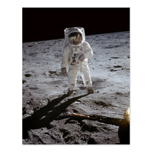 Load image into Gallery viewer, Digitally Restored and Enhanced 1969 Buzz Aldrin Photo Print - Old Photo of Astronaut Buzz Aldrin Near Apollo 11 Lunar Module on Lunar Surface Wall Art