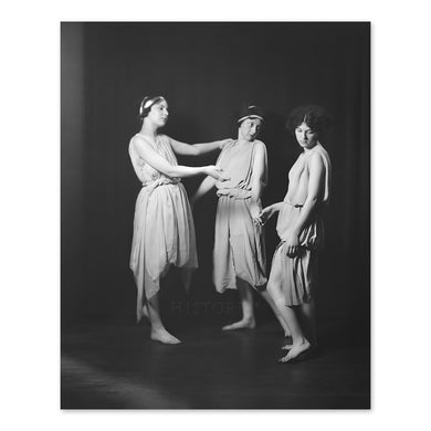 Digitally Restored and Enhanced 1924 Barnard College Group Photo Print - Vintage Poster Photo of Barnard College Dancers with Miss Larsen by Arnold Genthe