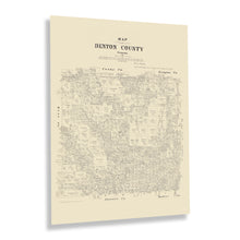 Cargar imagen en el visor de la galería, Digitally Restored and Enhanced 1879 Denton County Texas Map Print - History Map of the County of Denton Texas Wall Art - Vintage Texas Map Poster