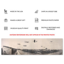 Load image into Gallery viewer, Digitally Restored and Enhanced 1910 First National Aviation Meet Panoramic Photo Print - Old Photo of Aviation Meet at Indianapolis Motor Speedway Poster