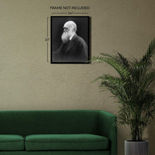 Cargar imagen en el visor de la galería, Digitally Restored and Enhanced 1870 Charles Darwin Photo Print - Vintage Photo of Theory of Evolution by Natural Selection Author Charles Darwin Poster