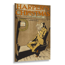 Load image into Gallery viewer, 1897 Harper's Christmas Magazine Poster - Victorian Era Holiday Advertising - Vintage American Publication Art - Archival Reproduction