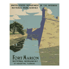 Cargar imagen en el visor de la galería, Digitally Restored and Enhanced 1938 Fort Marion St Augustine Florida National Park WPA Federal Art Project Poster - Depression Era Art Deco - Archival Reproduction