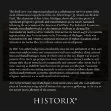 Load image into Gallery viewer, Digitally Restored and Enhanced 1880 Ann Arbor Michigan Map Poster - Old Panoramic View of Ann Arbor City Washtenaw County Michigan Wall Art Print