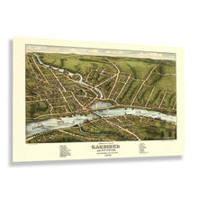 Load image into Gallery viewer, 1878 Gardiner & Pittston Maine Map Poster - Vintage Map of Gardiner City and Pittston Kennebec County Maine Wall Art Print