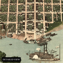 Cargar imagen en el visor de la galería, Digitally Restored and Enhanced 1889 Paducah Kentucky Map Poster - Bird's Eye View of Paducah KY Map - Vintage Map of Kentucky Poster Wall Art Print