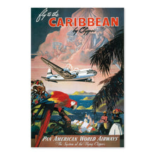 Cargar imagen en el visor de la galería, Digitally Restored and Enhanced 1935 Fly to the Caribbean by Clipper Travel Poster - Vintage Pan American Airlines Poster - Historic Pan Am Poster Wall Art
