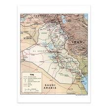 Cargar imagen en el visor de la galería, Digitally Restored and Enhanced 2004 Iraq Railroad Map Poster - Print Map of Iraq Railroad System - Railroad Map of Iraq Wall Art