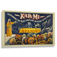 Load image into Gallery viewer, Digitally Restored and Enhanced 1914 Kar-mi Startling Mystery of India Magician Poster - Victorian Era Magic Entertainment History - Archival Reproduction