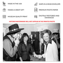 Load image into Gallery viewer, Digitally Restored and Enhanced 1980 First Lady Rosalynn Carter Photo Print - Vintage Photo of Rosalynn Carter with Waylon Jennings & Jesse Colter Poster