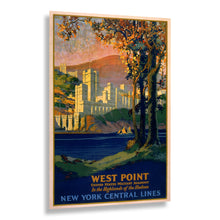 Cargar imagen en el visor de la galería, Digitally Restored and Enhanced 1920 West Point Military Academy Hudson River Travel Poster - Golden Age Tourism Art - Archival Reproduction