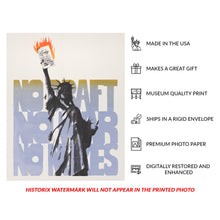 Cargar imagen en el visor de la galería, Digitally Restored and Enhanced 1970 No Draft No War No Nukes Anti-War Protest Poster - Vietnam Era Political Art - Archival Reproduction