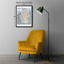 Load image into Gallery viewer, Digitally Restored and Enhanced 1990 East Germany & West Germany Map Print - Old Map of Germany Poster - Vintage Map of East and West Germany Wall Art