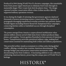 Load image into Gallery viewer, Digitally Restored and Enhanced 1944 Don't Waste Food World War II Conservation Poster - WWII Home Front Rationing Propaganda - Archival Reproduction