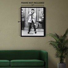 Load image into Gallery viewer, Digitally Restored and Enhanced 1956 Elvis Presley Photo Print - Vintage Photo of King of Rock and Roll Elvis Presley Poster Wall Art Performing on Stage