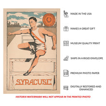 Load image into Gallery viewer, Digitally Restored and Enhanced 1906 Syracuse University Vintage College Poster - Edwardian Era Track and Field Athletics - Collegiate Sports Art - Museum-Quality Print