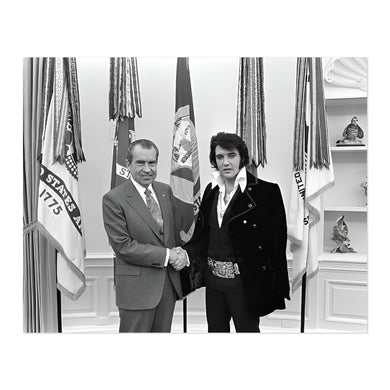 Digitally Restored and Enhanced 1970 Richard Nixon and Elvis Presley Photo Print - Old Photo of President Nixon and Elvis Presley at The White House Poster