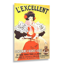 Load image into Gallery viewer, Digitally Restored and Enhanced 1895 French Beef Consomme Paris Food Advertising Poster - Art Nouveau Era - European Culinary History - Archival Reproduction