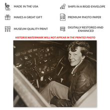 Cargar imagen en el visor de la galería, Digitally Restored and Enhanced 1937 Amelia Earhart Electra Cockpit Photo - Aviation Pioneer - Golden Age of Flight History - Gallery-Quality Print