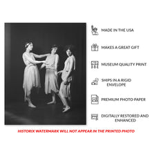 Load image into Gallery viewer, Digitally Restored and Enhanced 1924 Barnard College Group Photo Print - Vintage Poster Photo of Barnard College Dancers with Miss Larsen by Arnold Genthe
