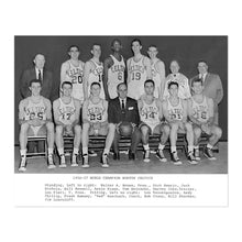 Load image into Gallery viewer, Digitally Restored and Enhanced 1957 Boston Celtics Photo Print - Vintage Photo of NBA Team Boston Celtics Wall Poster - Old Boston Celtics Wall Art Photo