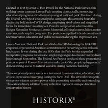 Load image into Gallery viewer, Digitally Restored and Enhanced 1938 Lassen Volcanic National Park Travel Poster - WPA Federal Art Project - California Tourism Promotion - Museum Print