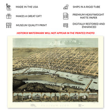 Load image into Gallery viewer, Digitally Restored and Enhanced 1867 Saginaw City Michigan Map Poster - Bird's Eye View of Saginaw Michigan Wall Art Print - Vintage Michigan Map History