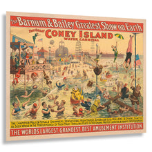 Cargar imagen en el visor de la galería, Digitally Restored and Enhanced 1898 Barnum Bailey Circus Poster - Coney Island Water Carnival - Victorian Era Americana - Archival Print