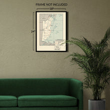 Load image into Gallery viewer, Digitally Restored and Enhanced 1965 British Honduras Map Print - Vintage Road Map of Belize Poster - Old Railroad Map of British Honduras Wall Art Print