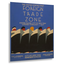 Load image into Gallery viewer, Digitally Restored and Enhanced 1937 Staten Island Foreign Trade Zone WPA Federal Art Project Poster - Depression Era Art Deco - Archival Reproduction