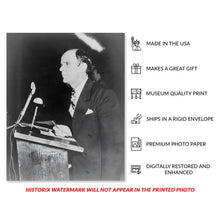 Cargar imagen en el visor de la galería, Digitally Restored and Enhanced 1950 William Branham Photo Print - Old Photo of WIlliam Branham Preaching at Sam Houston Coliseum - William Branham Poster