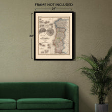Cargar imagen en el visor de la galería, Digitally Restored and Enhanced 1844 Portugal Map Poster - Vintage Map of Portugal Poster - Neueste Karte Von Portugal Wall Art - Old Mapa de Portugal
