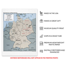 Load image into Gallery viewer, Digitally Restored and Enhanced 1990 East Germany & West Germany Map Print - Old Map of Germany Poster - Vintage Map of East and West Germany Wall Art