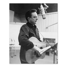 Cargar imagen en el visor de la galería, Digitally Restored and Enhanced 1965 Johnny Cash Photo Print - Vintage Photo of Johnny Cash Poster Playing His Guitar - Old Photo of Johnny Cash Wall Art