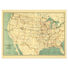 Cargar imagen en el visor de la galería, Digitally Restored and Enhanced 1892 United States Land Grant Railroad Map - Western Expansion Cartography - Gilded Age Transportation - Historical Document