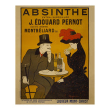 Load image into Gallery viewer, Digitally Restored and Enhanced 1900 Absinthe Pernot French Cafe Advertising Poster - Art Nouveau Era - Belle Epoque Art - Archival Reproduction