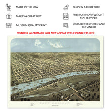 Load image into Gallery viewer, Digitally Restored and Enhanced 1867 East Saginaw Michigan Map Poster - Bird's Eye view of East Saginaw Michigan - Vintage Map of Michigan Wall Art Print